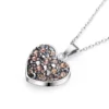 Power Herz - LILY - funkelnde Magnetschmuck Kette mit vielen Swarovski Kristallen # 1255 silber